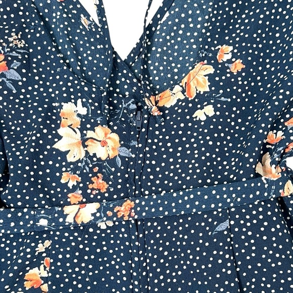 Trixxi Blue and Pink Floral Romper with Belt - Picture 4 of 12